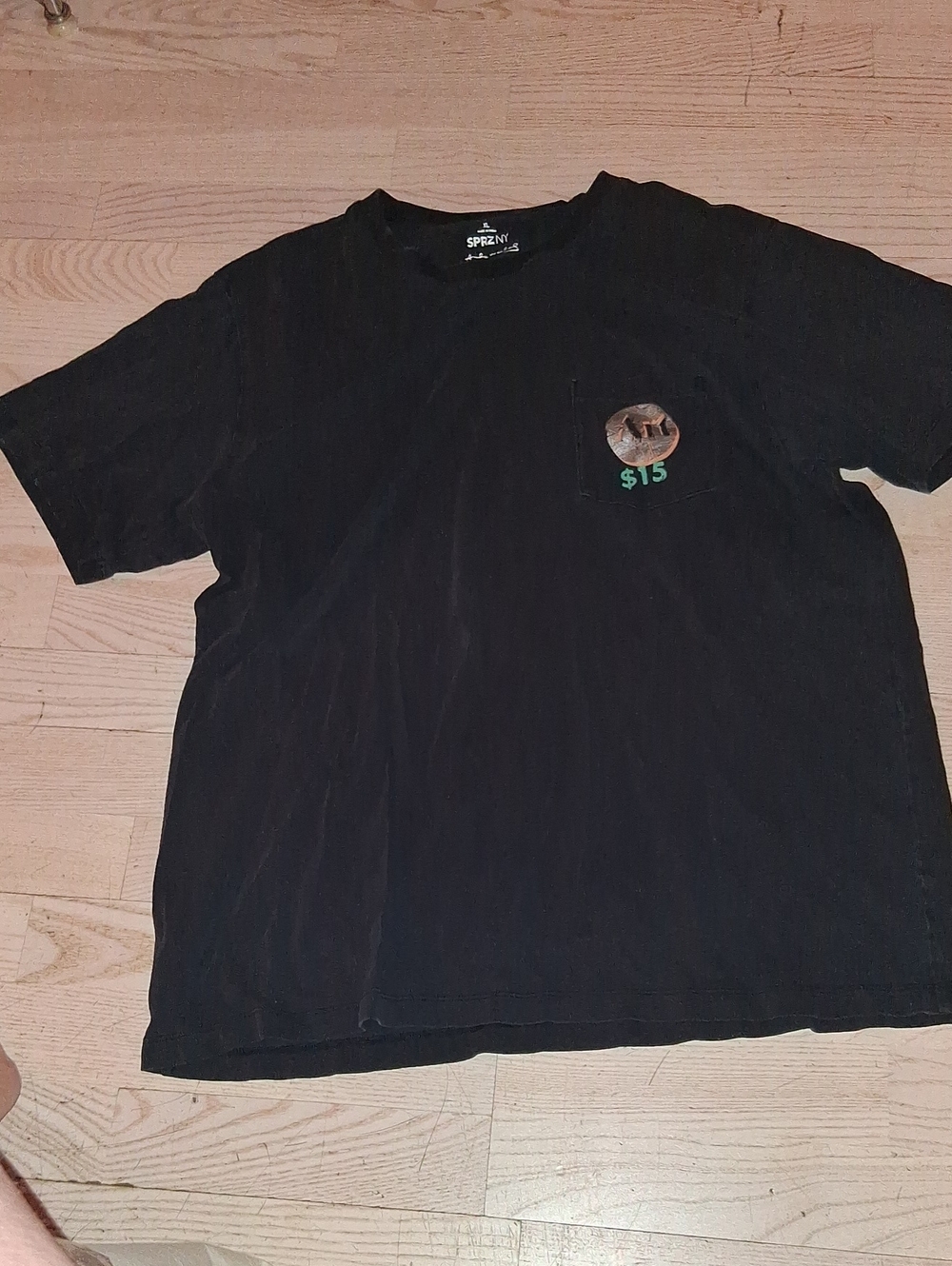 Black XL Pocket Tee with Andy Warhol Graphic